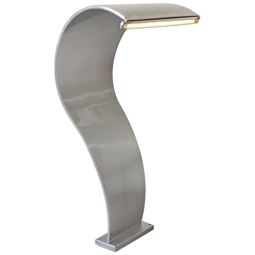 Cascata Inox Para Piscina High Tech Naja Junior Com Led + Controladora