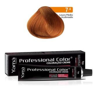 Coloração Yamá Creme Professional Color Nano Infusion 7.4 Louro Médio Acobreado