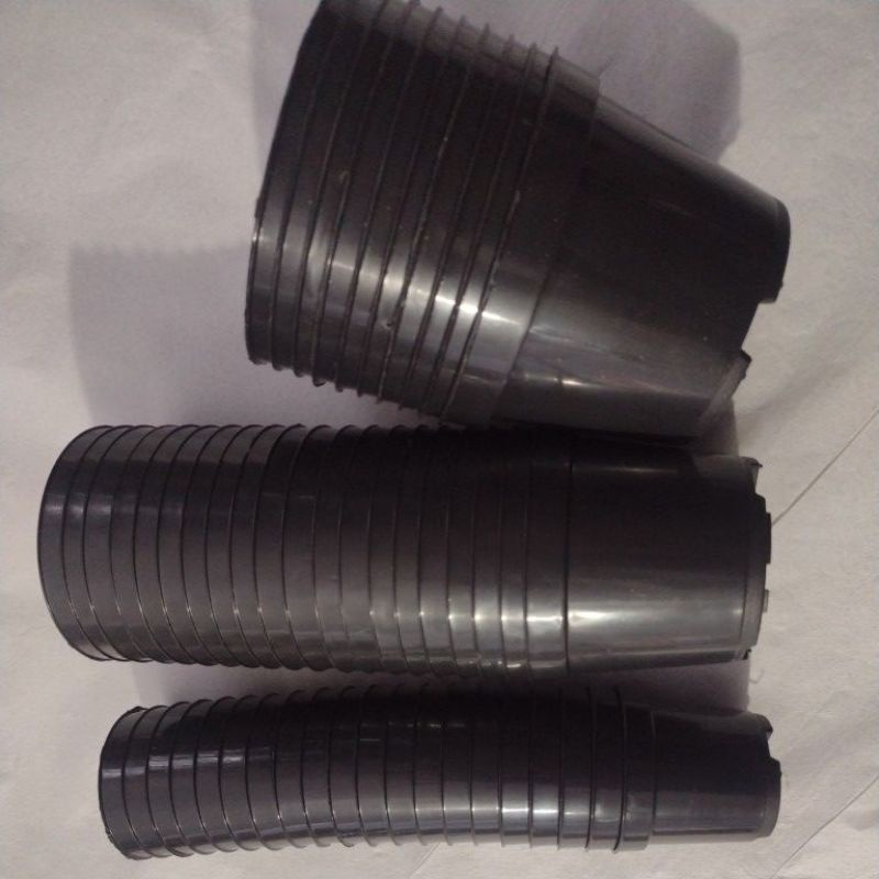 kit 50 vasos potes para plantas na cor Preta, pote 11, 09 e 06