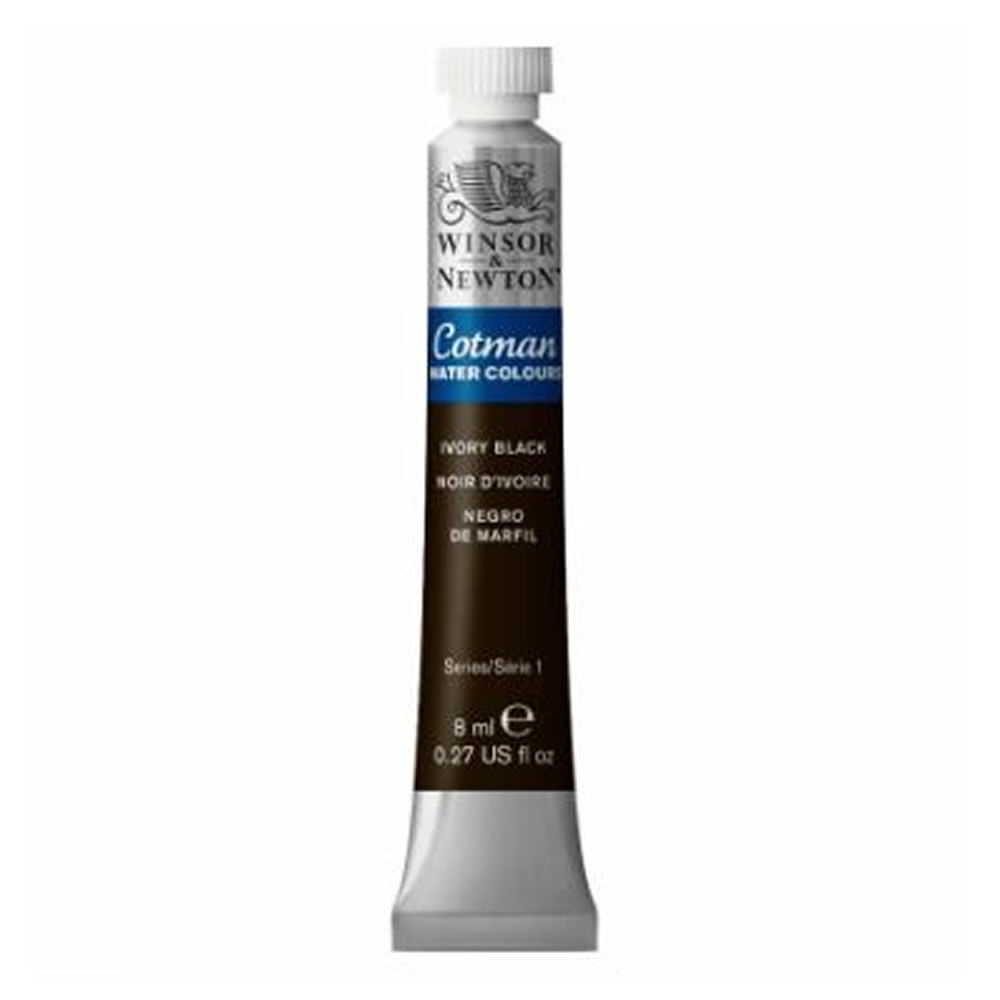 Aquarela Cotman 8ml - 331 Ivory Black - Winsor & Newton