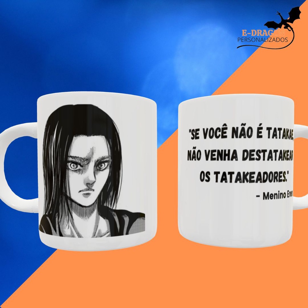 Caneca De Porcelana 325ml Shingeki No Kyojin Ataque Ao Titã