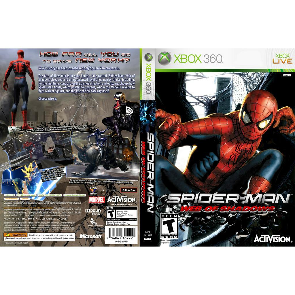 Spider-Man Web of Shadows P/ XBOX360 (LTU/LT/JTAG/RGH)