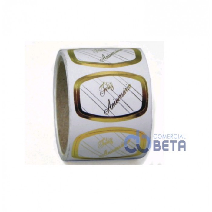 500 ETIQUETAS / ADESIVOS COMEMORATIVO - FELIZ ANIVERSÁRIO - COD 1301 em Oferta na Shopee