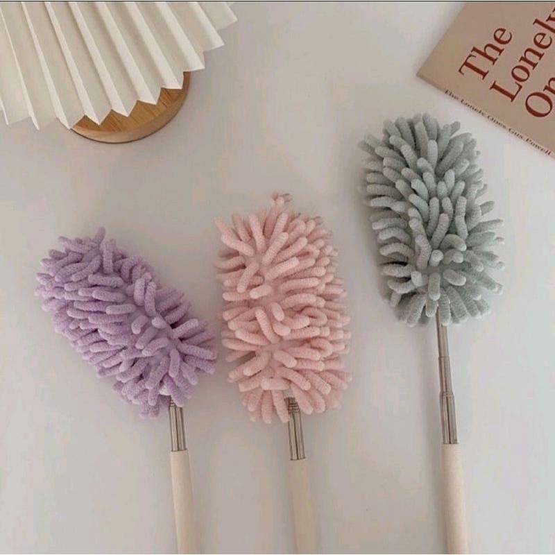 Espanador De Pó Cabo Extensível De Microfibra Eletrostático Lavável