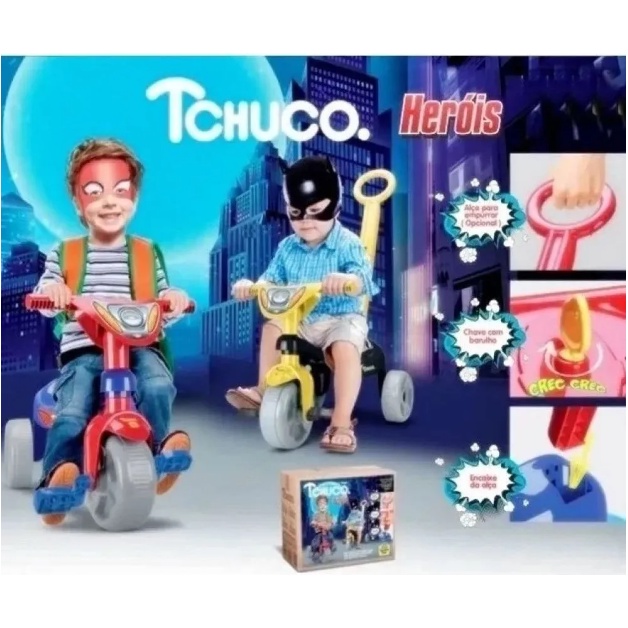 Triciclo Motoca Velotrol Super Teia Infantil - Tchuco