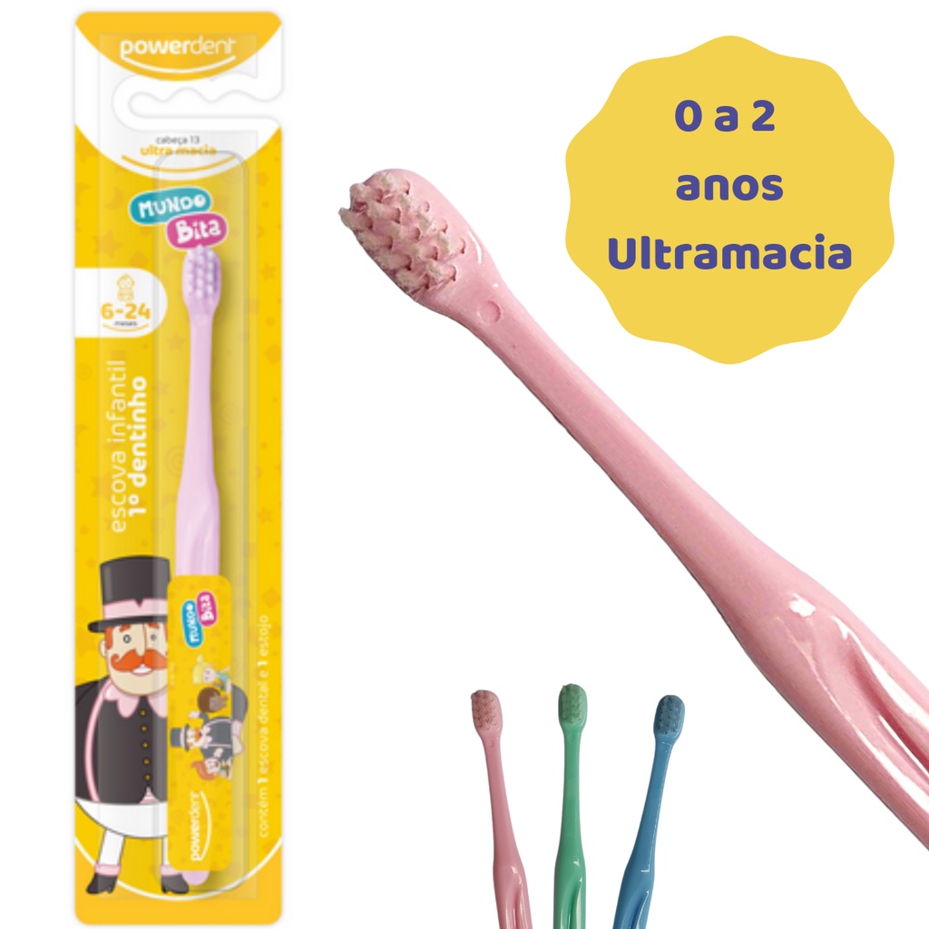Escova De Dentes Ideal Para Bebe 6 Meses 1 Ano 2 Anos Desde O Primeiro Dentinho Ultramacia Com Protetor Shopee Brasil