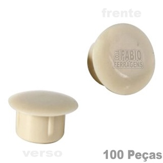 100 Un - Tapa Furo Plástico Marfim De 8mm Para Móveis - Fabio Ferragens