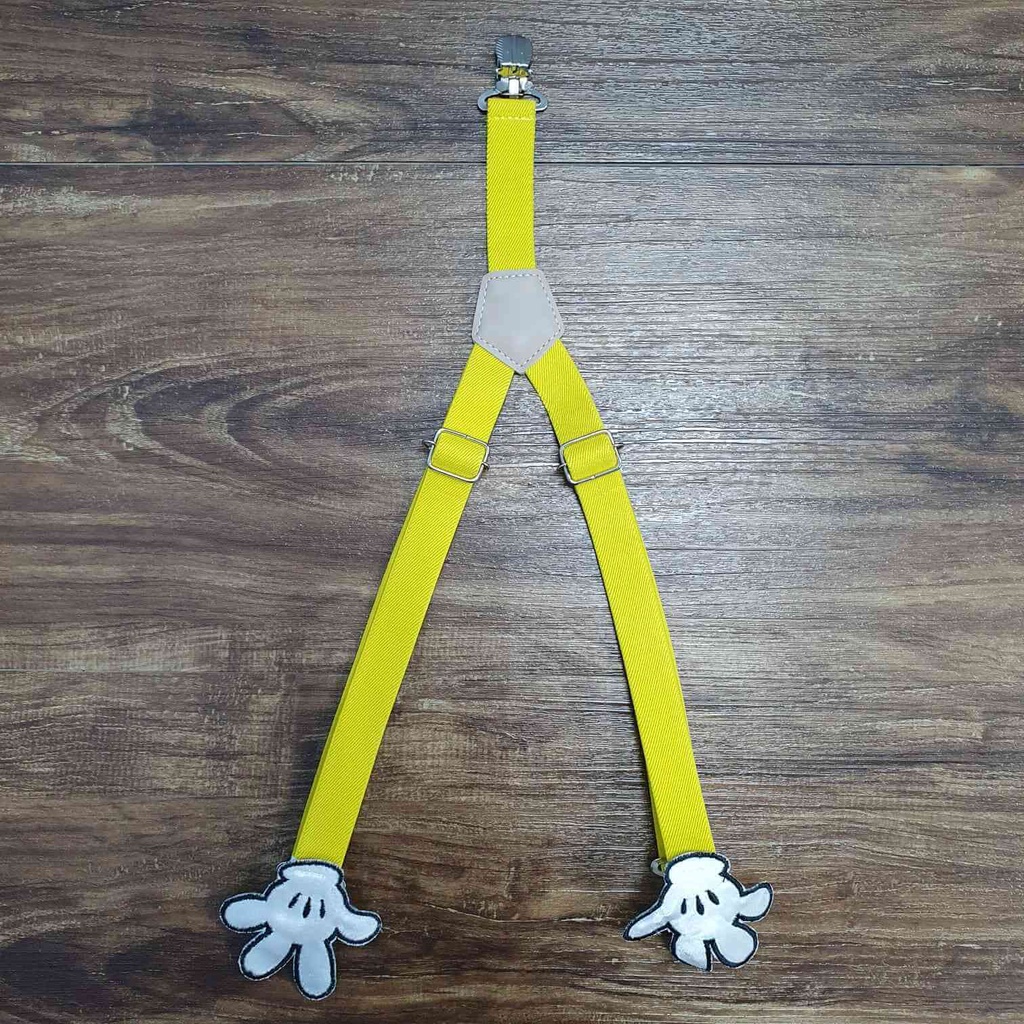 Suspensório Mickey Mãozinha Amarelo