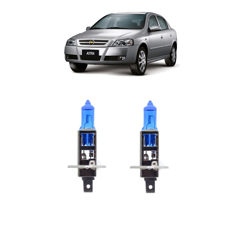 Par Lampada Super Branca Farol Alto Astra 2003 2004 2005 2006 2007 2008 2009 2010 2011 2012 8500k H1