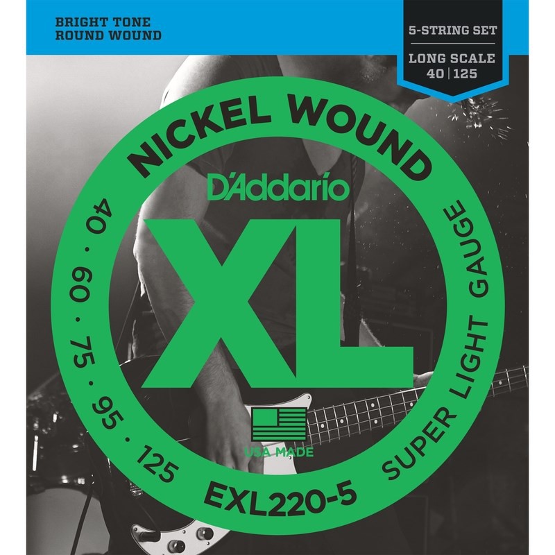 Encordoamento Contra Baixo 5 Cordas 040 daddario Exl220-5 D'addario