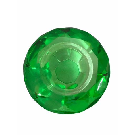 Porta Vela Vidro Cristal Circulo Verde 8x4