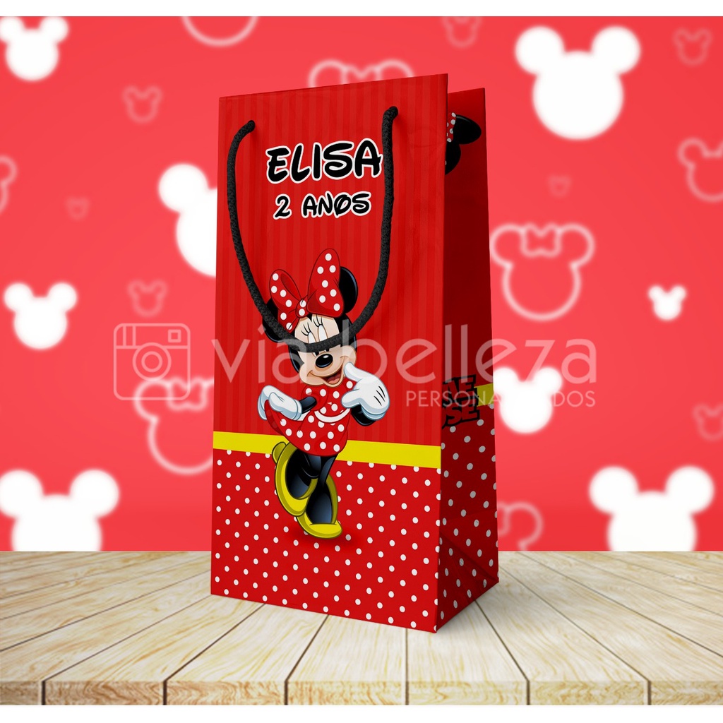 Sacolinhas Personalizadas Minnie. Faço qualquer tema