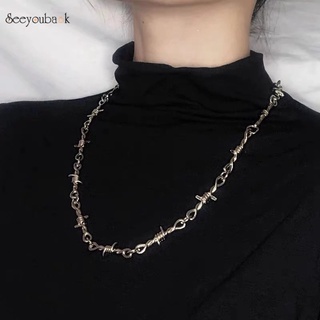Pequenos Espinhos De Arame Colar Unisexo De Ferro Hip-hop Gótico Punk Style Clavicle Chain Jóias Únicas
