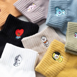 Meia Feminina Cano Curto Invisível De Algodão Fino BTS BT21 em Oferta na Shopee