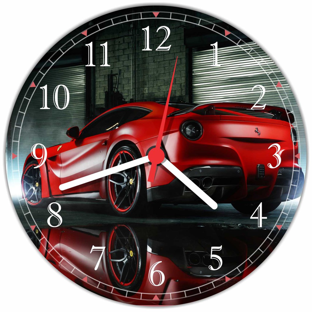 Relógio De Parede Carros Ferrari Salas Decorações Quartz Tamanho 50 cm Grande G001