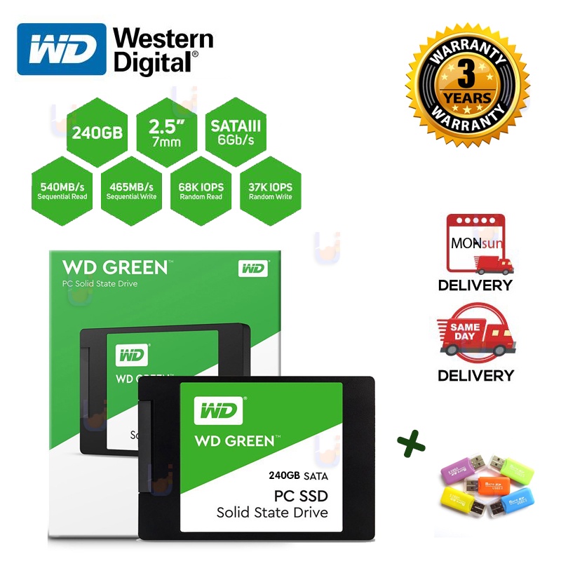 Western Digital SSD De 120GB 240GB SATA 3 2.5 Polegada Interno Drive De Estado Sólido Disko Rígido SSD Notebook PC 480GB 1TB