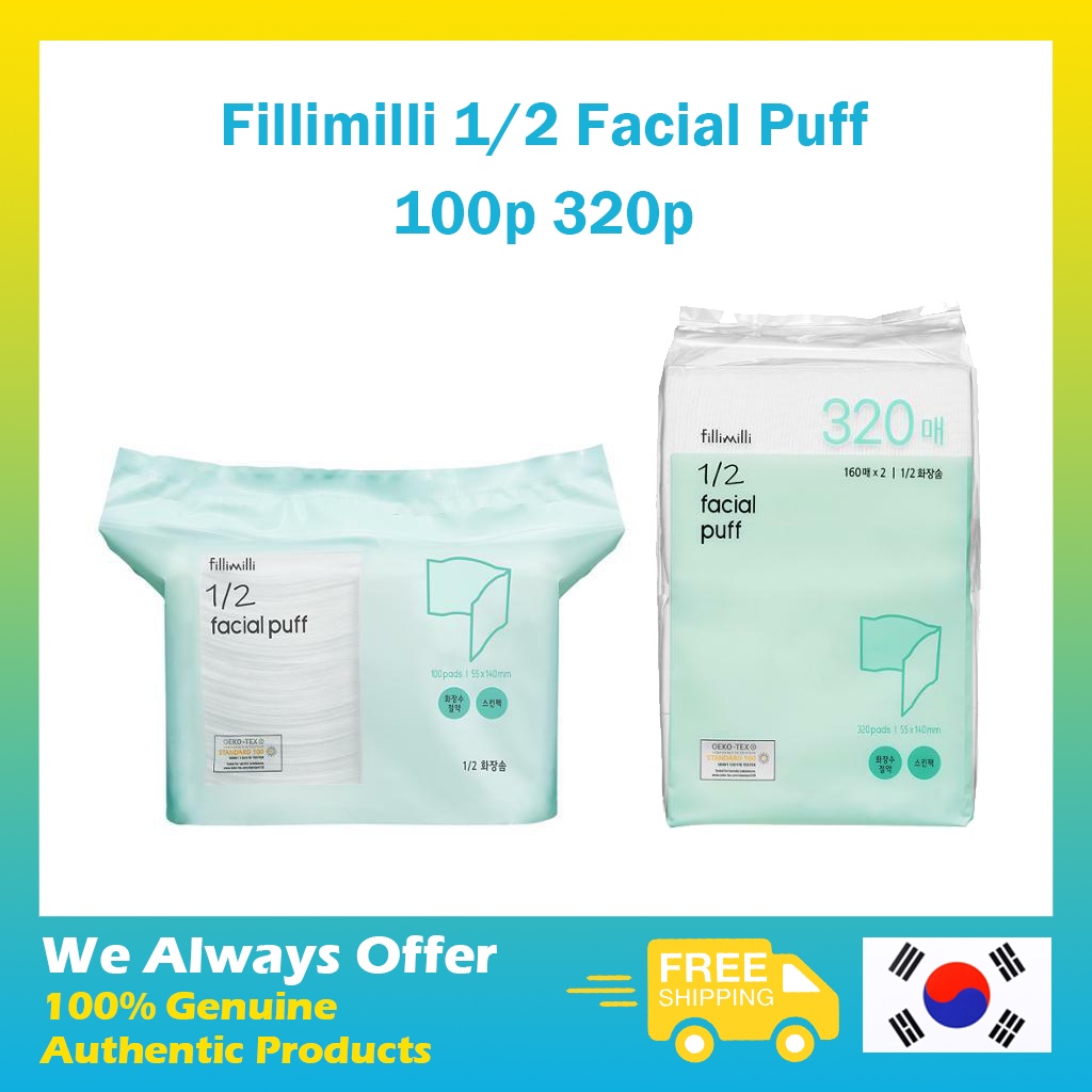 Esponja De Algodão 1/2 puff Facial Fillilli 100p 320p