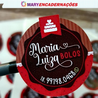 Rótulos Adesivos 3x3 4x4 5x5 Personalizados Vinil Prova d'agua, Doces, Bolo no pote, Lojas, Empresas Lembrancinhas em Oferta na Shopee