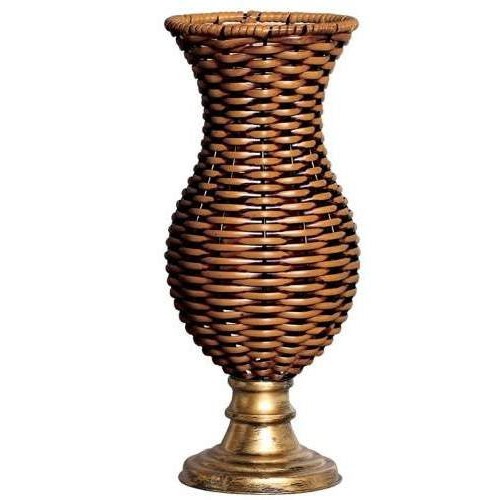 1 Vaso Taça Mesa Junco Base dourada