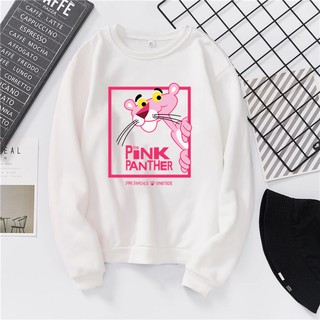 Blusa Moletom Gola Redonda Pantera Cor De Rosa Desenho Animado