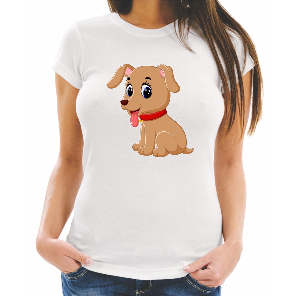 Camiseta Baby Look Raglan Feminina ou Camiseta Raglan Unissex Estampa Animais Cachorro Fofo 34