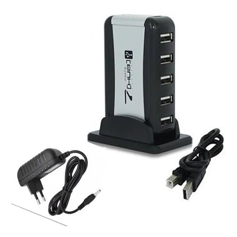 Hub Usb 2.0 7 Portas Extensoras Fonte Bivolt