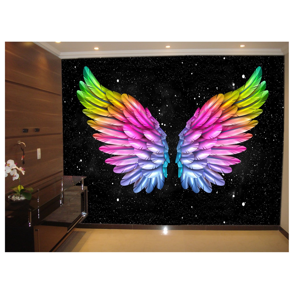 Papel de Parede - Adesivo Decorativo - Painel Fotográfico Decoração 3D Asas Selfie Fotos TRA415
