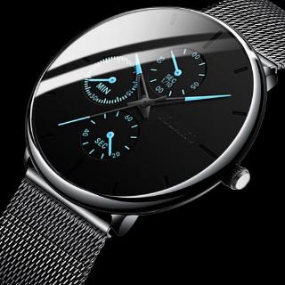 Relógio Masculino Ultra Fino Aço Inoxidável Cinto De Pulso Jam Tangan