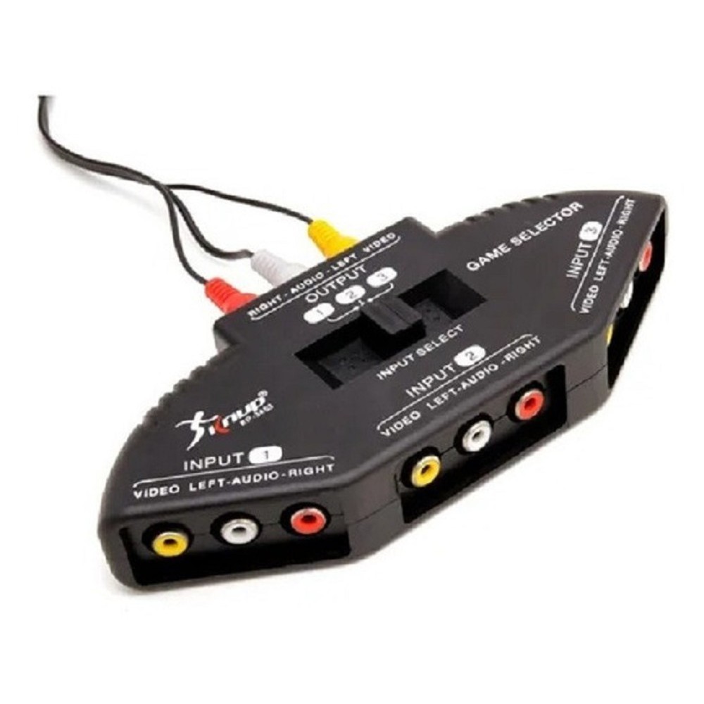 Seletor Chaveador Comutador Switch Av Rca 3x1 Video Composto Comutadora TV Som Video Analogico