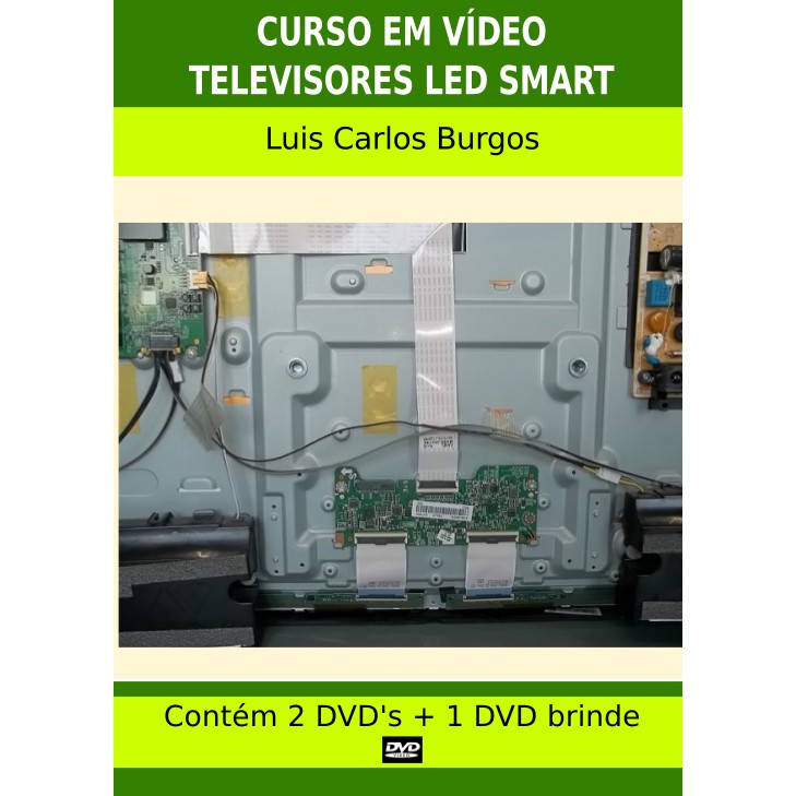 Curso em DVDaula físico Manutenção e/ou Reparação TV LED Smart.Coleção com 2 volumes