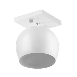 Lustre Plafon Bola 15 cm Quadrada Branco