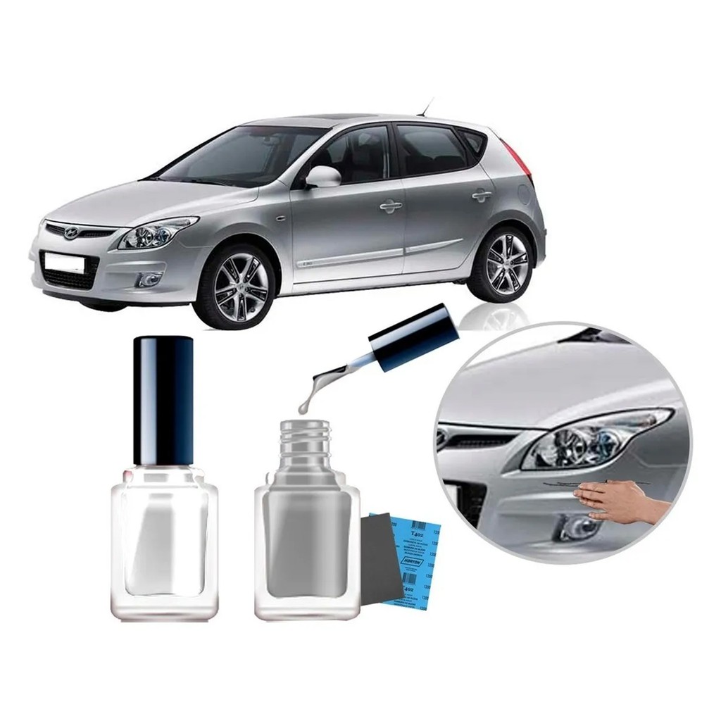 Tinta Tira Risco Automotivo Cor Carro Hyundai I30 2010 2011 2012 Prata Sleeksilver