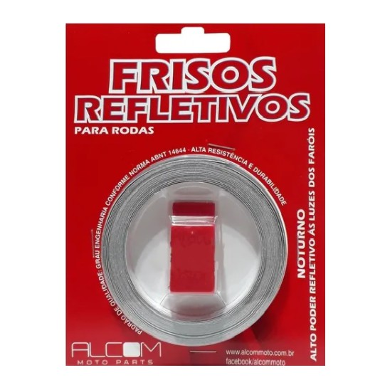 Friso De Roda Refletivo Motos e Carros Aplicador Adesivo Vermelho