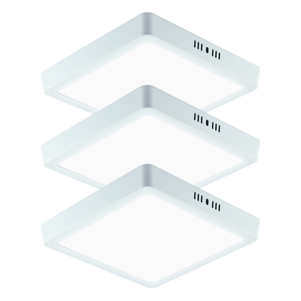 Kit 3 Painel Led Plafon 18W Quadrado Sobrepor 6500k Branco Frio Bivolt em Oferta na Shopee