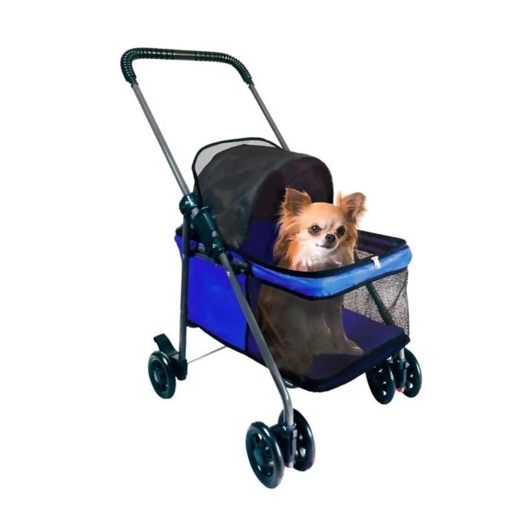 Carrinho de Passeio Pet para Cães e Gatos - Azul