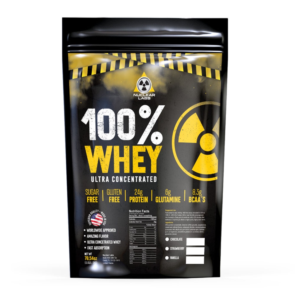 Whey Protein 100% 2kg Proteína Concentrada Importada Nuclear Labs INC.