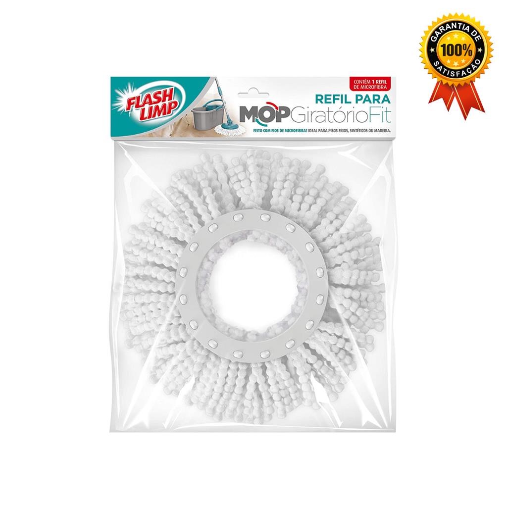 Refil Microfibra Para Mop Giratórios Fit Ref. MOP5010 MOP5011 MOP9775  MOP9379 Flash Limp - Home & Living