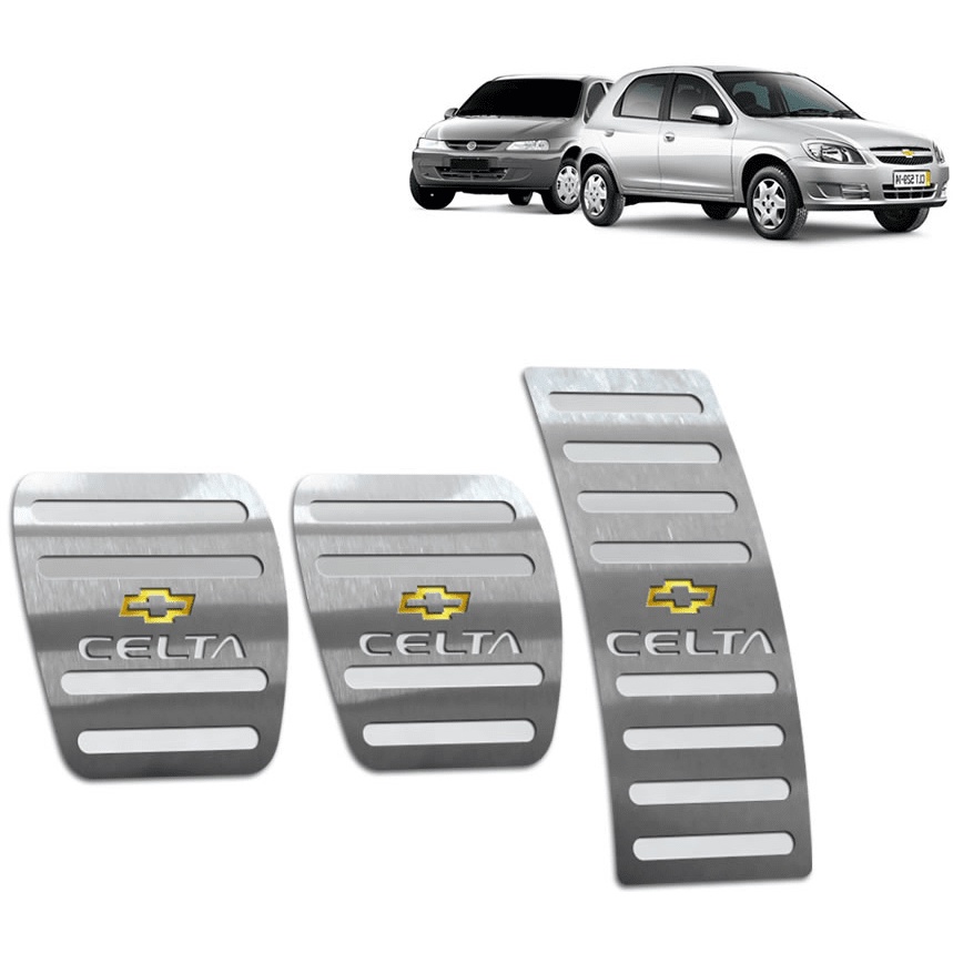 Pedaleira Celta 00/16 Manual Aço Inox - Não fura o pedal em Oferta na Shopee