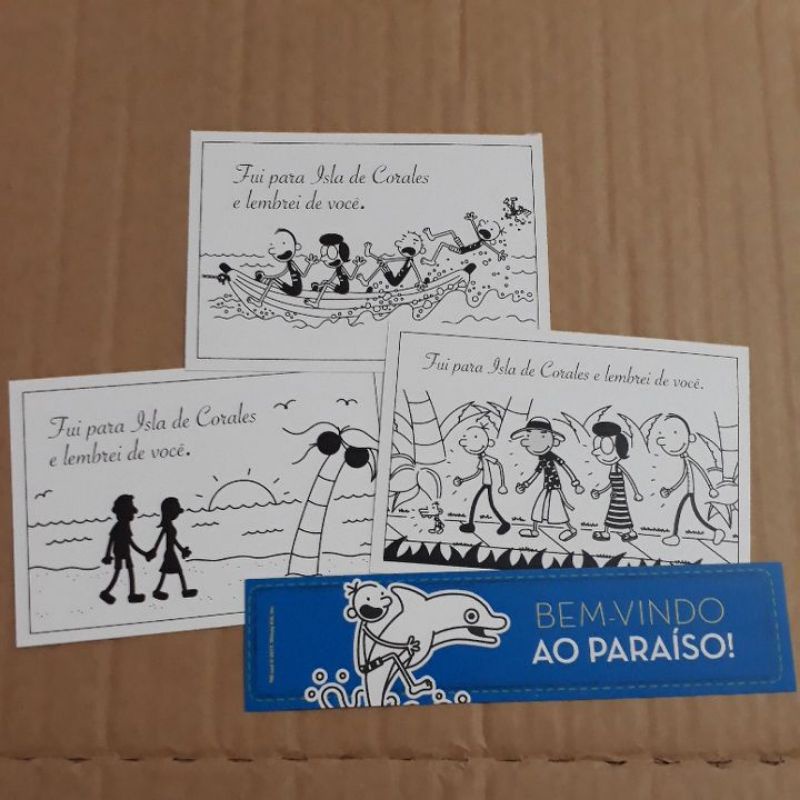 kit card e marca página diário de um banana
