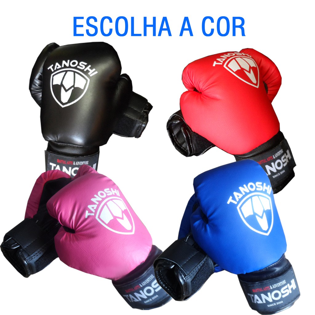 Luva Boxe MuayThai Infantil TANOSHI para crianças até 1,20m altura