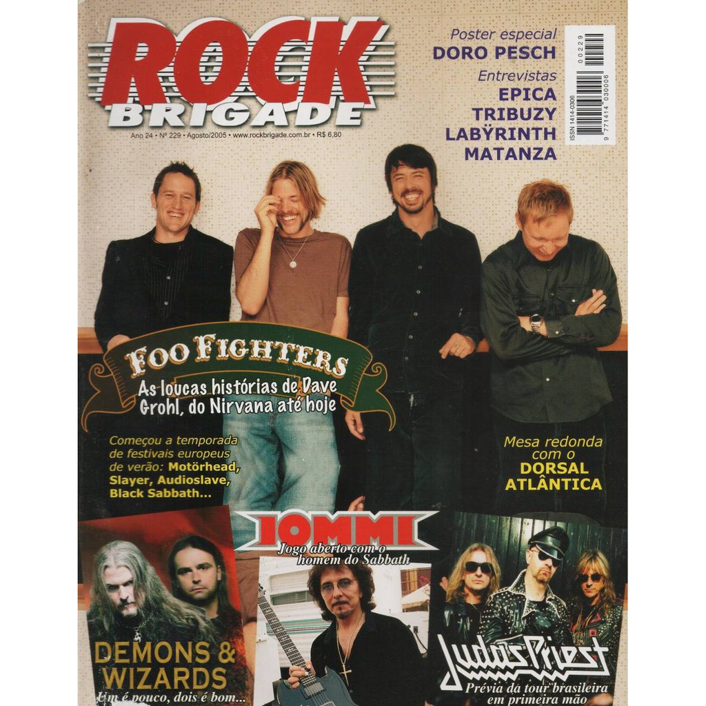 Revista Rock Brigade 229 - Foo Fighters Judas Priest Dorsal Atlântica Doro Pesch Tony Iommi