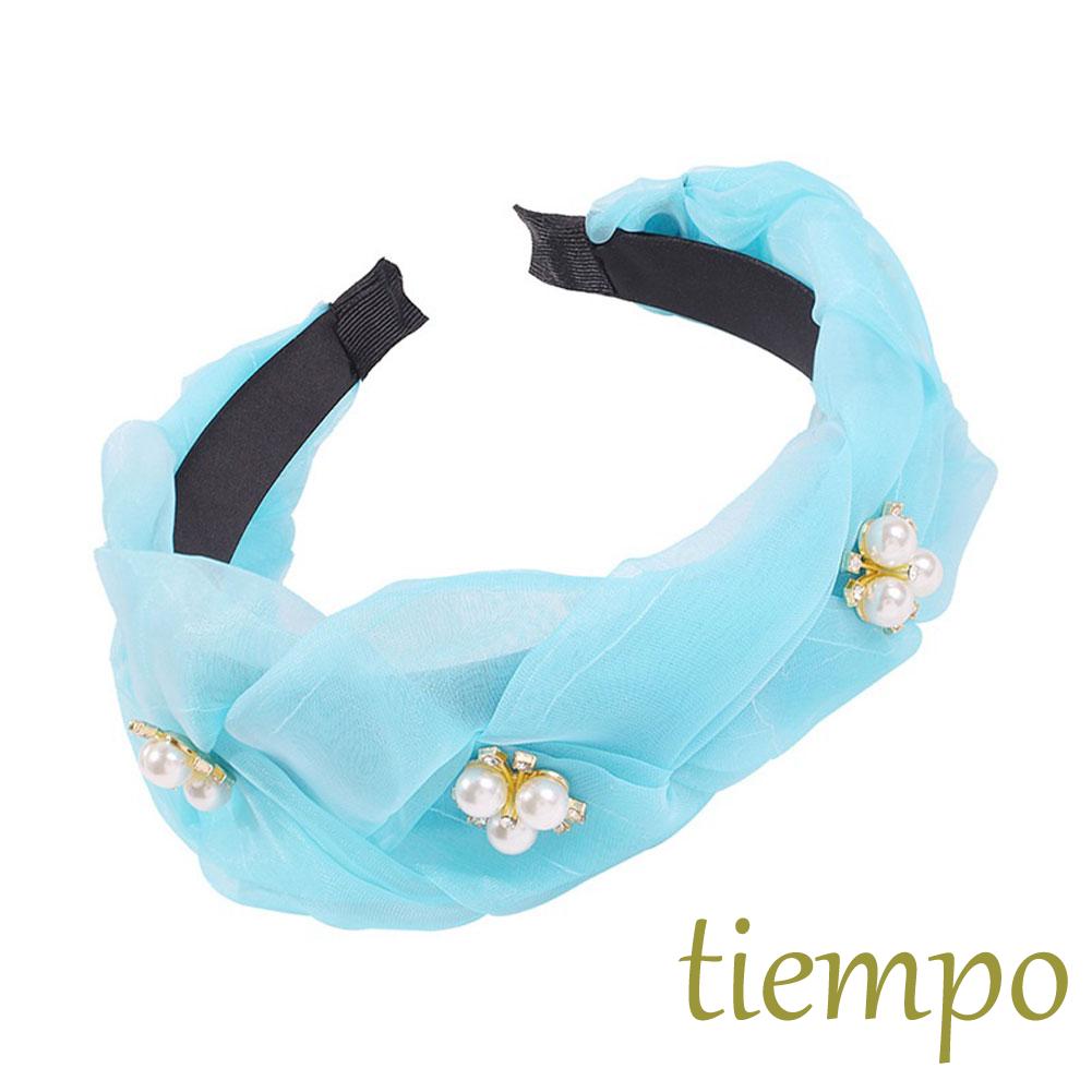 Yr Faixa De Cabelo De Malha Com Flores Perola E No Torcido Acessorios De Cabelo Shopee Brasil