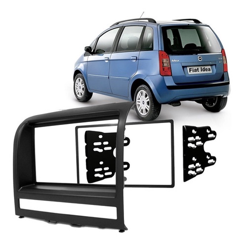 Moldura Dvd 2 Din Multimídia Fiat Idea 2006 Até 2012 Preto em Oferta na Shopee