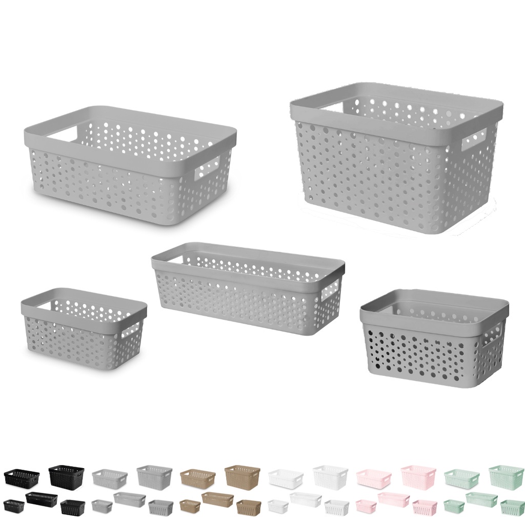 Kit 5 Cesto Organizador s/ Tampa Rattan 3,6l/2l/4,5l/11l/17l
