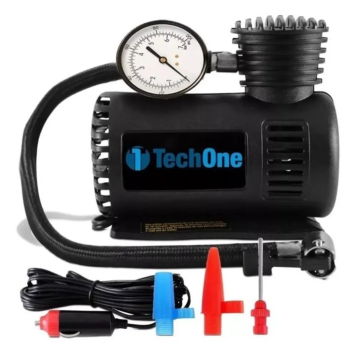 Compressor De Ar Mini Elétrico Portátil Tech One Compressor De Ar Automotivo 12v