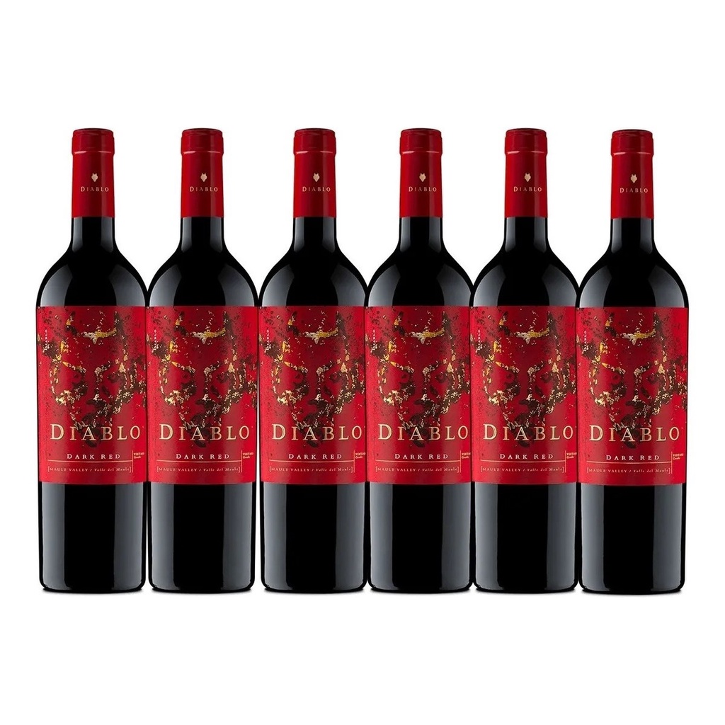 COMBO 6 UND VINHOS CASILLERO DEL DIABLO DARK RED 750ML em Oferta na Shopee