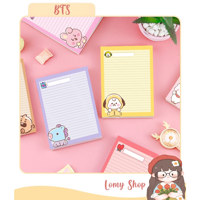 BTS 50 folhas Bloco de Anotação/ Notepad/bloco de notas/papelaria ...