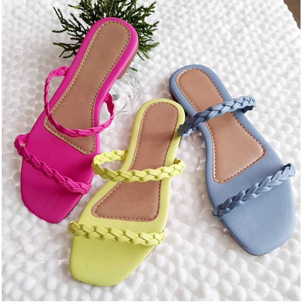 Rasteirinha Trançada Feminina Chinelo Sandália Rasteira Lançamento Confortável Casual Promoção