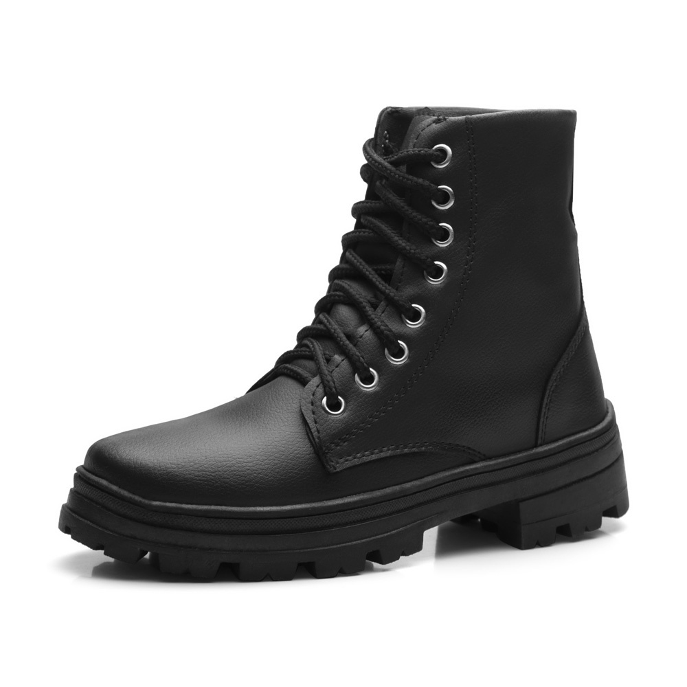 Bota Coturno Feminina Tratorada Design Preto JCL.