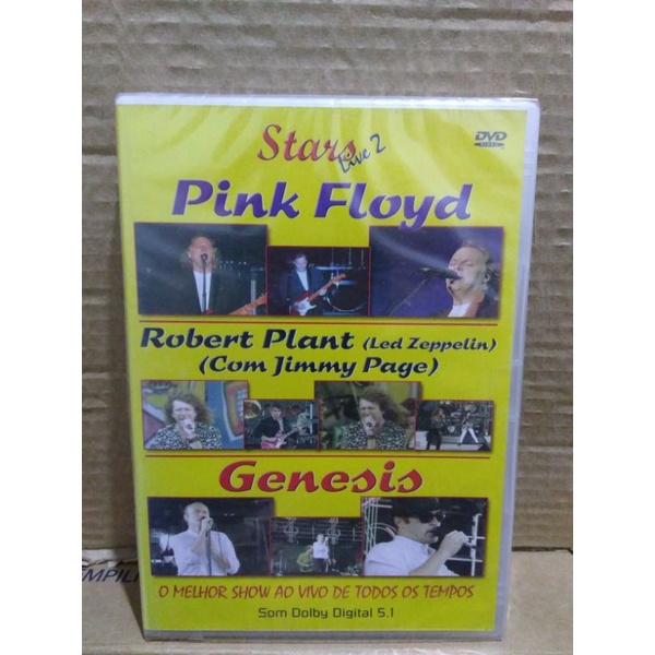DVD STARS- LIVE 2- PINK FLOYD/ROBERT PLANT E JIMMY PAGE/GENESIS (ORIGINAL-LACRADO)